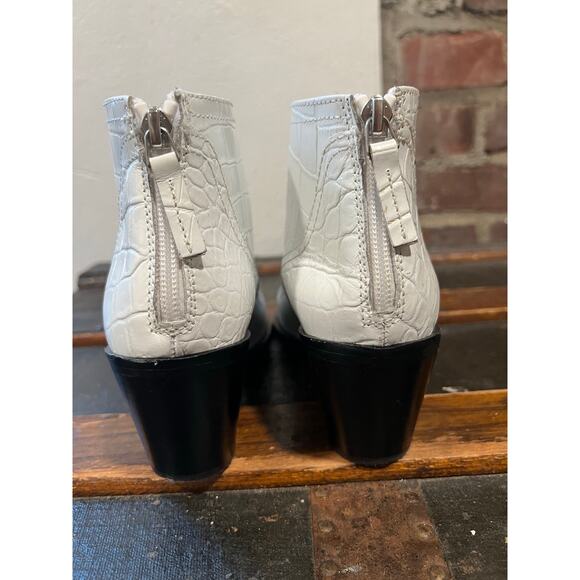 ZARA Embossed Croc White Western Cowboy Boots 37 - Picture 7 of 10